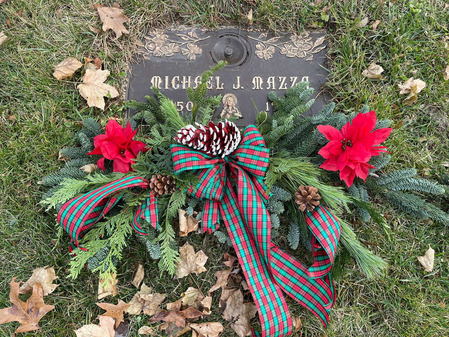 Christmas Grave Blanket | Evergreen Holiday Tribute