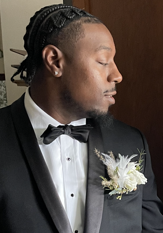 Modern Pocket Square Boutonniere image 0